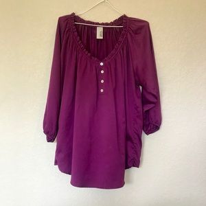 Purple satin blouse